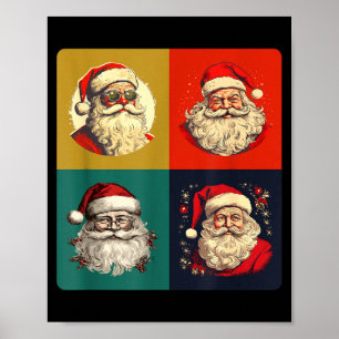 Vintage Santa Claus P Art - Retro Funny Christmas  Poster