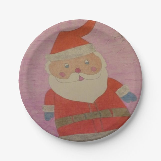Vintage Santa Claus Paper Plate (Front)