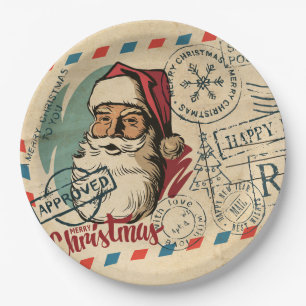 Vintage Santa Claus Paper Plates