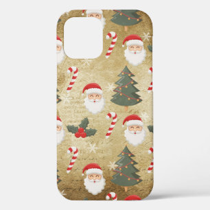 Vintage Santa Claus Pattern iPhone 12 Case