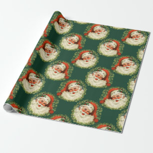 Vintage Santa Claus Pattern Christmas Wrapping Paper