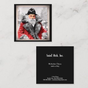 Vintage Santa Claus Photo / Painting Business Card