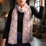 Vintage Santa Claus Pink Christmas Scarf<br><div class="desc">Get into the holiday spirit with this charming vintage Santa Claus Christmas scarf. Featuring a nostalgic watercolor Santa pattern on a festive pink background, this scarf adds a classic touch to any winter outfit. Made from lightweight chiffon, it’s perfect for layering while staying cosy and stylish. Whether for a festive...</div>