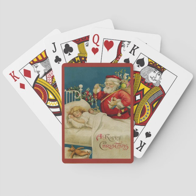 Vintage Santa Claus Playing Cards (Back)