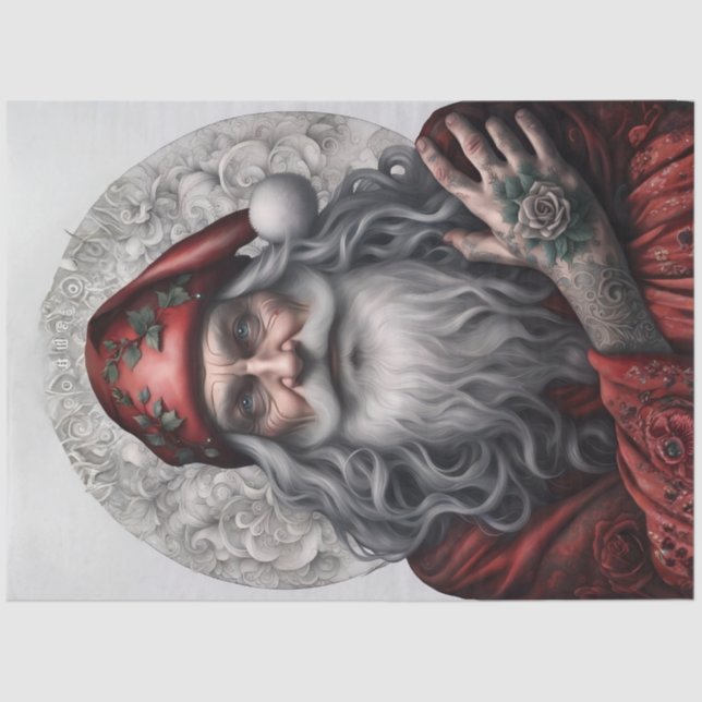 Vintage Santa Claus Portrait Decoupage Paper (Front)