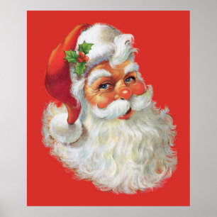 vintage santa claus portrait poster