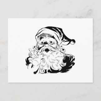Vintage Santa Claus Portrait Shaking Finger Holiday Postcard