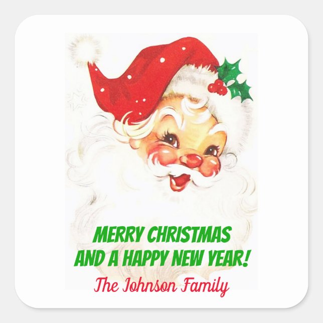 Vintage Santa Claus Present Label Sticker (Front)