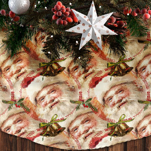 Vintage Santa Claus Red Christmas Tree Skirt
