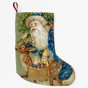 Vintage Santa Claus, Retro Small Christmas Stocking