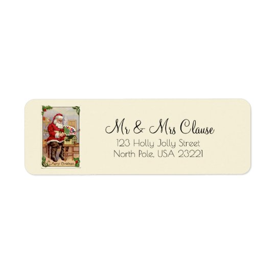 Vintage Santa Claus Return Address Label | Zazzle.co.uk