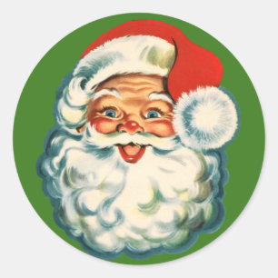 Vintage Santa Claus Round Sticker