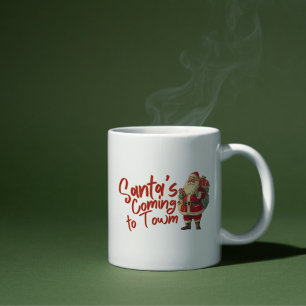Vintage Santa Claus: Santa's Coming to Town Coffee Mug
