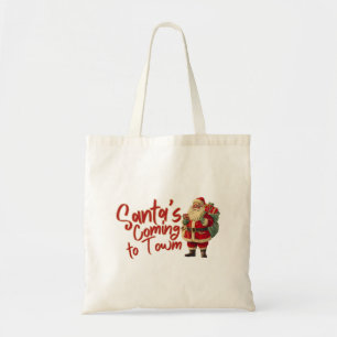Vintage Santa Claus: Santa's Coming to Town Tote Bag
