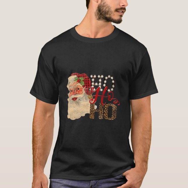 Vintage Santa Claus Shirt Retro Leopard Print Buff (Front)