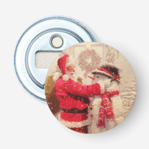 Vintage Santa Claus Snowman Christmas Bottle Opener