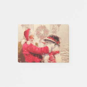 Vintage Santa Claus Snowman Christmas Festive Post-it Notes