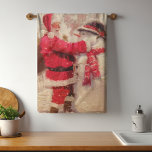 Vintage Santa Claus Snowman Christmas Tea Towel<br><div class="desc">This design features a jovial Santa Claus and snowman in the snow. #christmas #santa #winter #snow #holidays #snowman #santaclaus #festive #seasonal #modern #traditional #stylish #chic #gifts #vintage #kitchen #kitchentowels #teatowels #home #office #work #christmasdecor #christmasgifts</div>