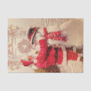 Vintage Santa Claus Snowman Christmas Tissue Paper