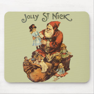 Vintage Santa Claus St. Nickn Art Print Mouse Mat