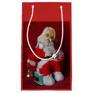 Vintage Santa Claus Toy for Christmas Small Gift Bag