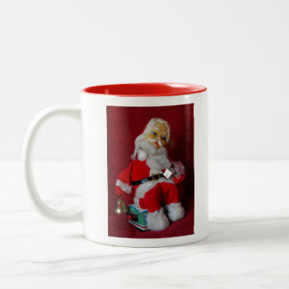 Vintage Santa Claus Toy Two-Tone Coffee Mug