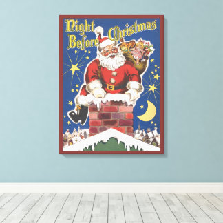 Vintage Santa Claus, Twas Night Before Christmas Canvas Print