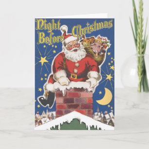 Vintage Santa Claus, Twas Night Before Christmas Holiday Card