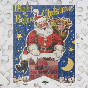 Vintage Santa Claus, Twas Night Before Christmas Jigsaw Puzzle