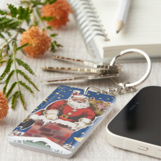 Vintage Santa Claus, Twas Night Before Christmas Key Ring