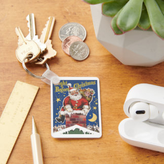 Vintage Santa Claus, Twas Night Before Christmas Key Ring
