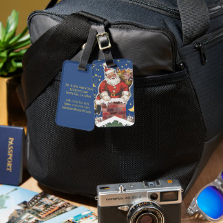 Vintage Santa Claus, Twas Night Before Christmas Luggage Tag