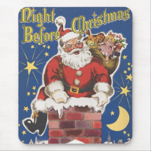Vintage Santa Claus, Twas Night Before Christmas Mouse Mat