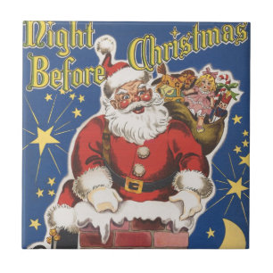Vintage Santa Claus, Twas Night Before Christmas Tile