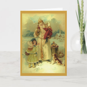 Vintage Santa Claus Victorian Christmas 1890s Holiday Card