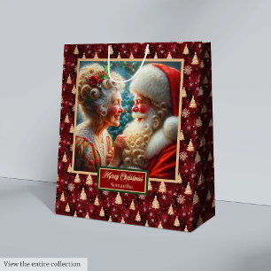 Vintage Santa Claus Watercolor Holiday Gift Bag