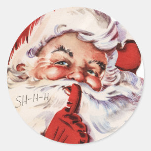 Vintage Santa Claus Whispering Classic Round Sticker