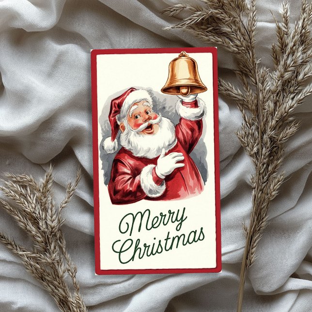 Vintage Santa Claus with Christmas bell Tissue Paper (Vintage Santa Claus with Christmas bell Tissue Paper)