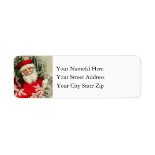 Vintage Santa Claus With Frosted Christmas Tree