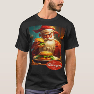 Vintage Santa Claus with Hamburger T-Shirt