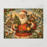 Vintage Santa Claus with Lantern