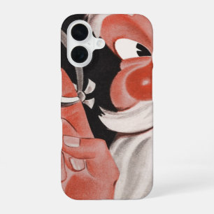 Vintage Santa Claus with Reminder String on Finger iPhone 16 Case