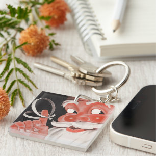 Vintage Santa Claus with Reminder String on Finger Key Ring