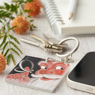Vintage Santa Claus with Reminder String on Finger Key Ring