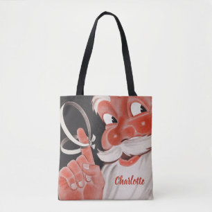Vintage Santa Claus with Reminder String on Finger Tote Bag