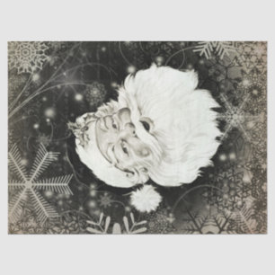 Vintage Santa Claus with snowflakes Tissue Paper