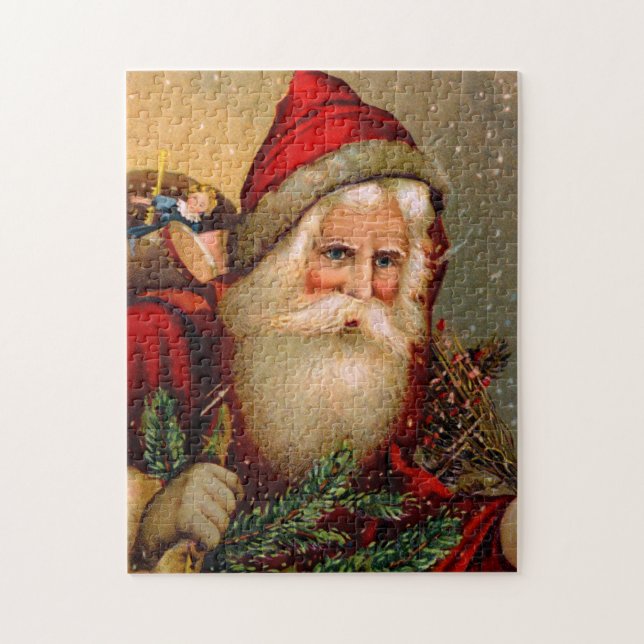 Vintage Santa Claus with Walking Stick Jigsaw Puzzle (Vertical)