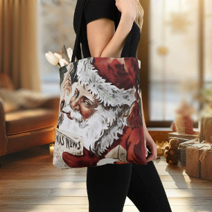 Vintage Santa Claus Womens Christmas Tote Bag