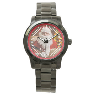 Vintage Santa Claus Writing Christmas Tree Watch