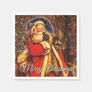 Vintage Santa Claus Your Greeting Napkin